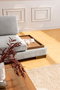 Atelier Del Sofa Sofá Esquinero Izquierdo con Puf - Gris Claro